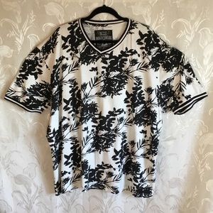 Broken Threads Black & White Al lOver Print  Tee